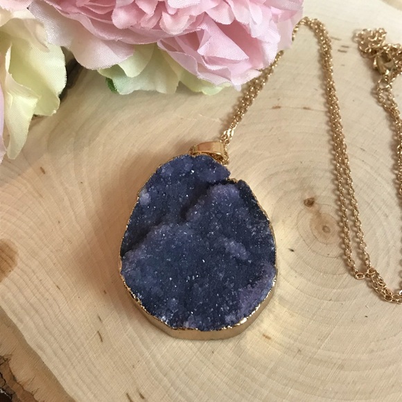 Irregular Natural Quartz Crystal Slice Pendant - Picture 3 of 8